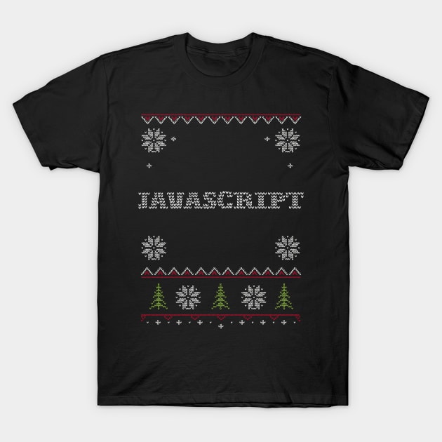 JavaScript Ugly Sweater Christmas T-Shirt by vladocar